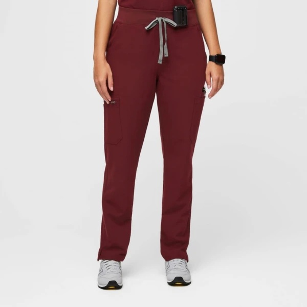 Figs Yola Skinny Burgundy Scrub Pants